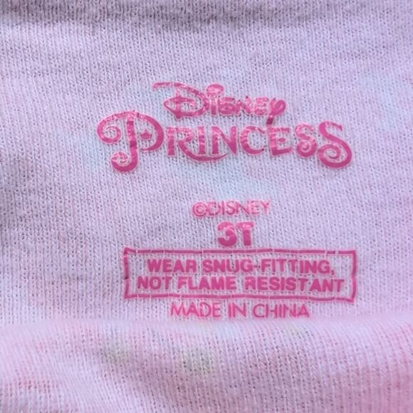 Disney Princess 3T Girls Pink Long Sleeve Pajama Set Belle Tiana Cinderella - Picture 3 of 7